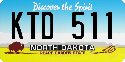 ND license plate KTD511
