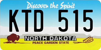 ND license plate KTD515