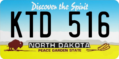 ND license plate KTD516