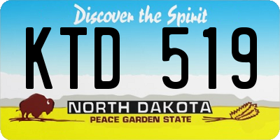 ND license plate KTD519