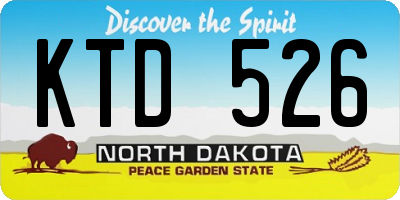 ND license plate KTD526