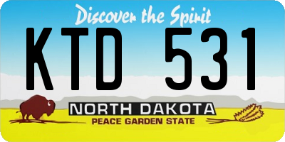 ND license plate KTD531