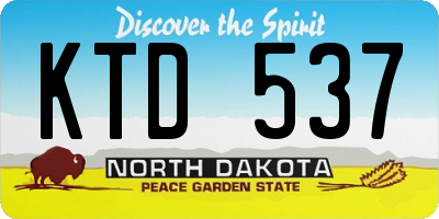 ND license plate KTD537
