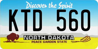 ND license plate KTD560