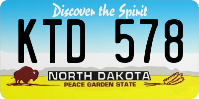 ND license plate KTD578
