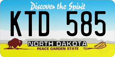 ND license plate KTD585
