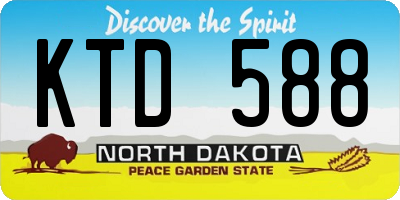 ND license plate KTD588