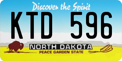 ND license plate KTD596