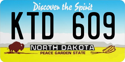 ND license plate KTD609