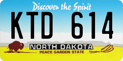 ND license plate KTD614