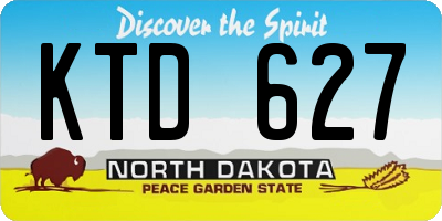 ND license plate KTD627