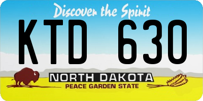 ND license plate KTD630
