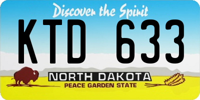 ND license plate KTD633