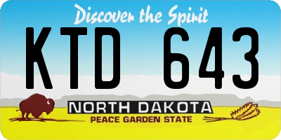 ND license plate KTD643