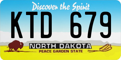 ND license plate KTD679
