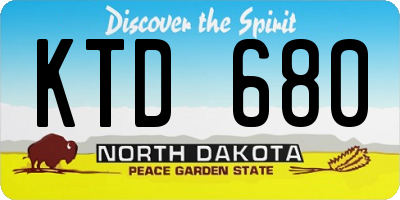 ND license plate KTD680