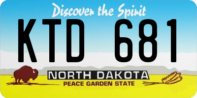 ND license plate KTD681