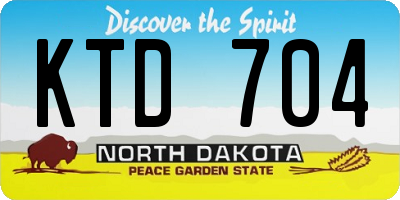 ND license plate KTD704