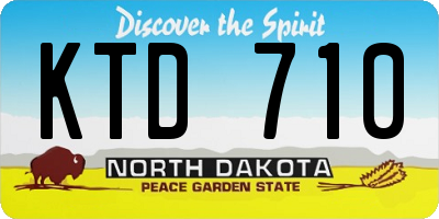 ND license plate KTD710