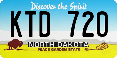 ND license plate KTD720