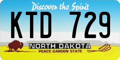 ND license plate KTD729