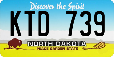 ND license plate KTD739