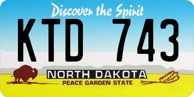ND license plate KTD743