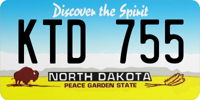ND license plate KTD755
