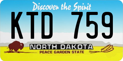 ND license plate KTD759