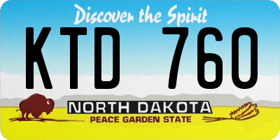 ND license plate KTD760