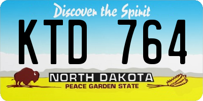 ND license plate KTD764