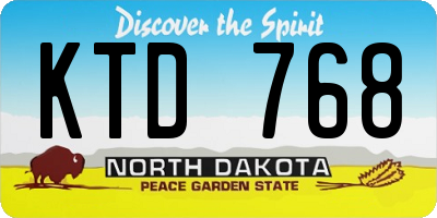 ND license plate KTD768