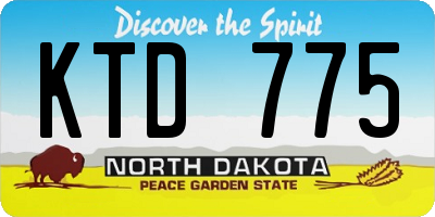 ND license plate KTD775