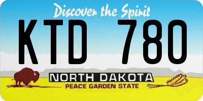 ND license plate KTD780