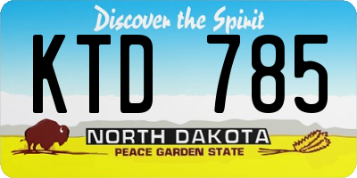 ND license plate KTD785