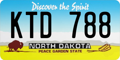 ND license plate KTD788