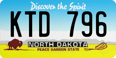 ND license plate KTD796