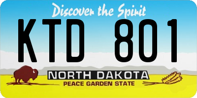 ND license plate KTD801