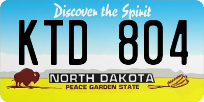 ND license plate KTD804