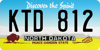 ND license plate KTD812