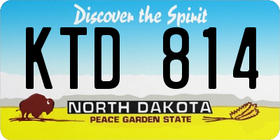 ND license plate KTD814