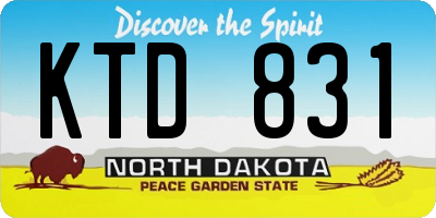 ND license plate KTD831