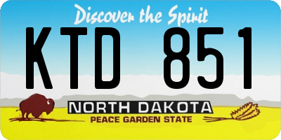 ND license plate KTD851