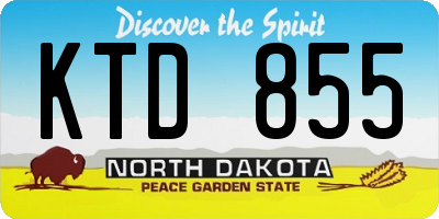 ND license plate KTD855