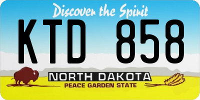 ND license plate KTD858