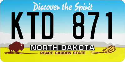 ND license plate KTD871