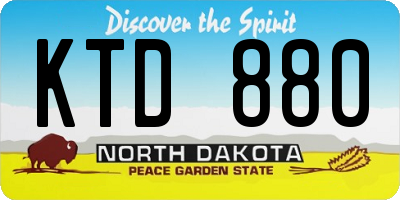 ND license plate KTD880