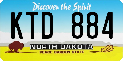 ND license plate KTD884
