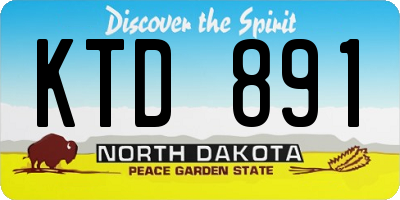 ND license plate KTD891