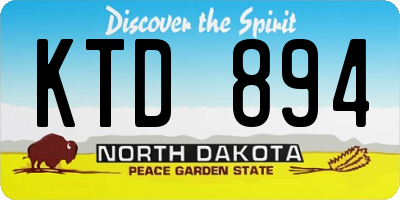 ND license plate KTD894